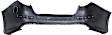 Rear Primed Bumper Cover, Except Hybrid Model, USA Built Vehicles, Without Parking Aid Sensor Holes, CAPA Certified
