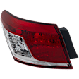 Driver Side, Outer Tail Light, without Bulb, Halogen, Clear and Red Lens, Base Model, CAPA Certified