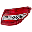 Passenger Side Tail Light, With bulb(s), Halogen, Clear and Red Lens, With LED Turn Signal, With Curve Lighting System, USA Type
