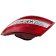 Passenger Side Tail Light, With bulb(s), Halogen, Clear and Red Lens, With LED Turn Signal, With Curve Lighting System, USA Type