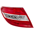 Driver Side Tail Light, With bulb(s), Halogen, Clear and Red Lens, With LED Turn Signal, With Curve Lighting System, USA Type