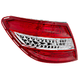 Driver Side Tail Light, With bulb(s), Halogen, Clear and Red Lens, With LED Turn Signal, With Curve Lighting System, USA Type