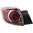 Driver Side, Outer Tail Light, with Bulb, Halogen, Clear and Red Lens, Hatchback, CAPA CERTIFIED