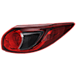 Passenger Side, Outer Tail Light, with Bulb, Halogen, Clear and Red Lens, CAPA CERTIFIED