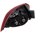 Passenger Side, Outer Tail Light, with Bulb, Halogen, Clear and Red Lens, CAPA CERTIFIED