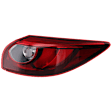 Passenger Side, Outer Tail Light, with Bulb, LED, Red Lens, CAPA CERTIFIED