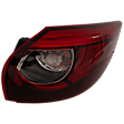 Passenger Side, Outer Tail Light, with Bulb, LED, Red Lens, CAPA CERTIFIED