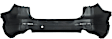 Rear Primed Bumper Cover, Without Parking Aid Sensor Holes