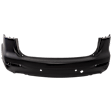 Rear Primed Bumper Cover, 6 Cyl., 3.7L Engine, With Parking Aid Sensor Holes, CAPA Certified