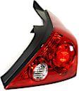 Passenger Side Tail Light, with Bulb, Halogen, Clear and Red Lens, Coupe, CAPA CERTIFIED