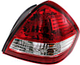 Passenger Side Tail Light, with Bulb, Halogen, Clear and Red Lens, Sedan, CAPA CERTIFIED