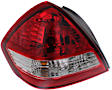 Driver Side Tail Light, with Bulb, Halogen, Clear and Red Lens, Sedan, CAPA CERTIFIED