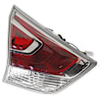 Driver Side, Inner Tail Light, with Bulb, LED, Clear and Red Lens, CAPA CERTIFIED
