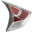 Driver Side, Inner Tail Light, with Bulb, LED, Clear and Red Lens, CAPA CERTIFIED