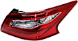Passenger Side, Outer Tail Light, with Bulb, Halogen, Clear Red Lens, Chrome Interior, 16-17 Base/S/SL/SV Models, CAPA CERTIFIED