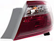 Passenger Side, Outer Tail Light, with Bulb, Halogen, Clear and Red Lens, Except Hybrid Model, USA Built Vehicle, CAPA CERTIFIED