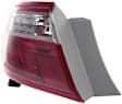 Driver Side, Outer Tail Light, with Bulb, Halogen, Clear and Red Lens, Except Hybrid Model, USA Built Vehicle, CAPA CERTIFIED