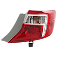 Passenger Side, Outer Tail Light, with Bulb, Halogen, Clear and Red Lens, CAPA CERTIFIED