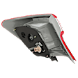 Passenger Side, Outer Tail Light, with Bulb, Halogen, Clear and Red Lens, CAPA CERTIFIED