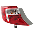Driver Side, Outer Tail Light, with Bulb, Halogen, Clear and Red Lens, CAPA CERTIFIED