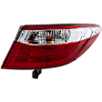 Passenger Side, Outer Tail Light, with Bulb, Halogen, Clear and Red Lens