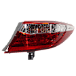Passenger Side, Outer Tail Light, with Bulb, Halogen, Clear and Red Lens, CAPA CERTIFIED