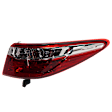 Passenger Side, Outer Tail Light, with Bulb, Halogen, Clear and Red Lens, CAPA CERTIFIED