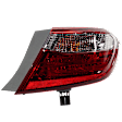 Passenger Side, Outer Tail Light, with Bulb, Halogen, Clear and Red Lens, CAPA CERTIFIED