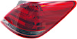 Passenger Side, Outer Tail Light, with Bulb, Halogen, Clear and Red Lens, CAPA CERTIFIED