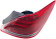 Passenger Side, Outer Tail Light, with Bulb, Halogen, Clear and Red Lens, CAPA CERTIFIED