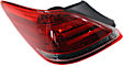 Driver Side, Outer Tail Light, with Bulb, Halogen, Clear and Red Lens, CAPA CERTIFIED