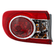 Driver Side, Outer Tail Light, with Bulb, Halogen, Clear and Red Lens, North America Built Vehicle, CAPA CERTIFIED