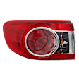 Driver Side, Outer Tail Light, with Bulb, Halogen, Clear and Red Lens, North America Built Vehicle, CAPA CERTIFIED