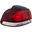 Driver Side, Outer Tail Light, without Bulb, Halogen, Clear and Red Lens