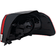 Driver Side, Outer Tail Light, without Bulb, Halogen, Clear and Red Lens
