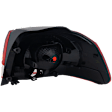 Driver Side, Outer Tail Light, without Bulb, Halogen, Clear and Red Lens