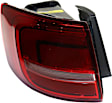 Driver Side, Outer Tail Light, with Bulb, Halogen, Clear and Red Lens, 2015 To 6-28-2015, Hybrid Model, CAPA CERTIFIED