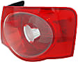 Passenger Side, Outer Tail Light, With bulb(s), Halogen, Red Lens CAPA CERTIFIED