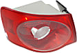 Driver Side, Outer Tail Light, With bulb(s), Halogen, Red Lens CAPA CERTIFIED