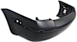 Rear Primed Bumper Cover, Sedan, With Single Exhaust Hole
