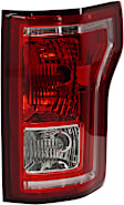 Passenger Side Tail Light, with Bulb, Halogen, Clear and Red Lens, CAPA CERTIFIED