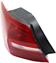 Driver Side, Outer Tail Light, with Bulb, Halogen, Red Lens, CAPA CERTIFIED