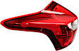 Driver Side Tail Light, with Bulb, Halogen, Red Lens, Hatchback, CAPA CERTIFIED