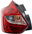 Driver Side Tail Light, with Bulb, Halogen, Red Lens, Hatchback, CAPA CERTIFIED