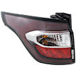 Driver Side, Outer Tail Light, with Bulb, Halogen, Red and Clear Lens, Chrome Interior, CAPA Certified