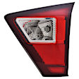 Passenger Side, Inner Tail Light, with Bulb, LED, Clear and Red Lens, CAPA CERTIFIED