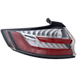 Driver Side, Outer Tail Light, with Bulb, LED, Clear and Red Lens, CAPA CERTIFIED