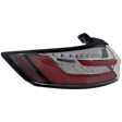 Driver Side, Outer Tail Light, with Bulb, LED, Clear and Red Lens, CAPA CERTIFIED