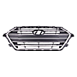 Grille Assembly, Painted Silver Shell with Black Insert, CAPA CERTIFIED