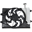Radiator Fan -  Includes Blade, Motor and Shroud, With Resistor, Reservoir and Cap, Square, 3-Pin